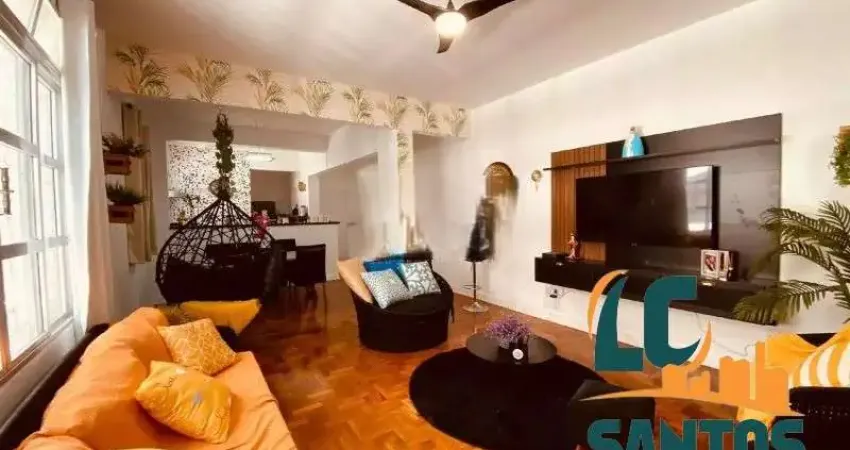 Apartamento Semimobiliado na praia do Gonzaga em Santos - vista frontal pro mar .