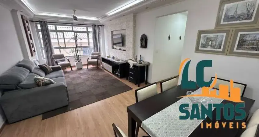 Apartamento com 2 dormitórios, dependência completa e garagem fechada em santos .