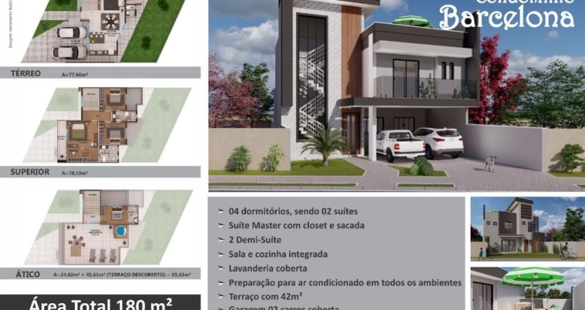 Triplex com terraço - Condomínio Fechado - 180m2