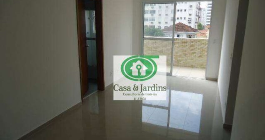 Apartamento com 2 dormitórios para alugar, 58 m² por R$ 4.500,00/mês - Pompéia - Santos/SP