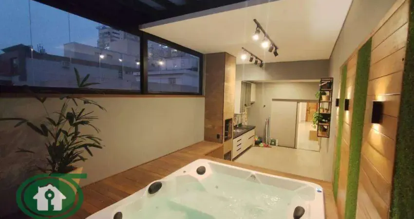 Cobertura com 3 dormitórios à venda, 191 m² por r$ 1.849.000,00 - pompéia - santos/sp