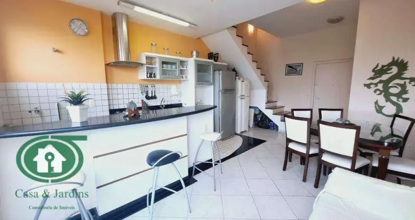 Apartamento Duplex 2 dormitórios para alugar, 80 m²  - Gonzaga - Santos/SP