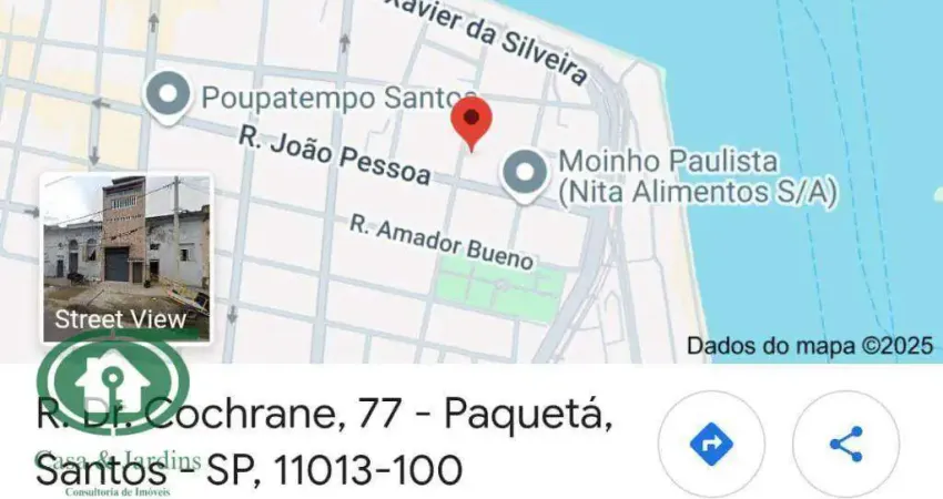 Terreno comercial à venda na Rua Doutor Cochrane, 77, Paquetá, Santos