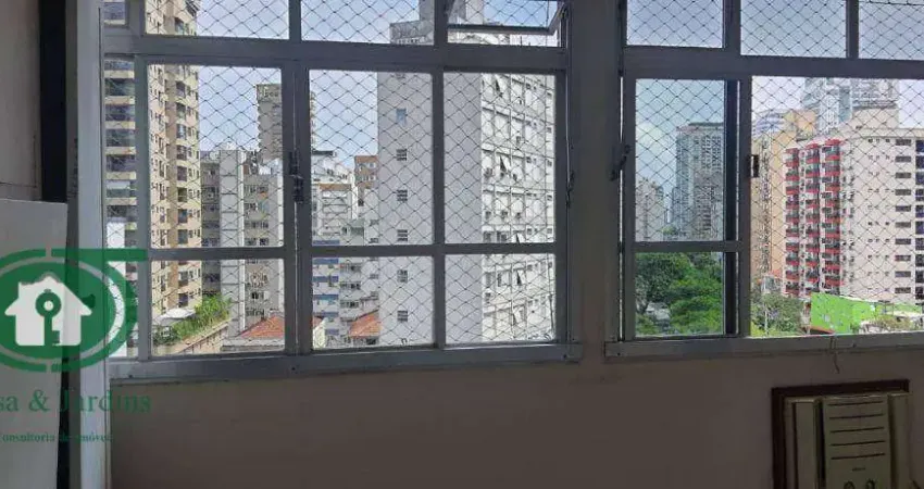 'apartamento sala-living, tipo quarto e sala à venda no melhor local da ponta da praia - santos