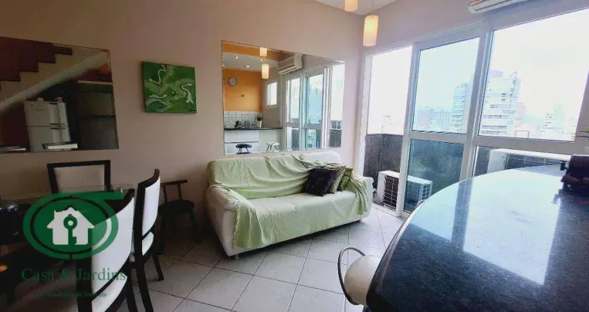 Apartamento duplex 2 dormitórios para alugar, 80 m²  - gonzaga - santos/sp