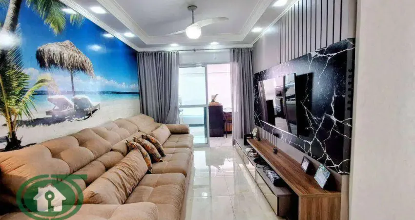 Apartamento mobiliado com 3 dormitórios à venda, 109 m² - caiçara - praia grande/sp