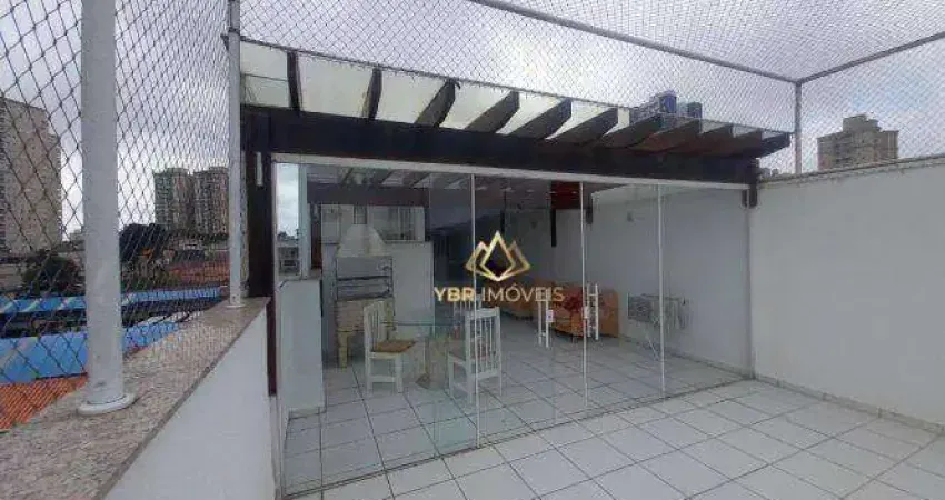 Cobertura com 2 dormitórios à venda, 100 m² por r$ 408.000 - vila alzira - santo andré/sp