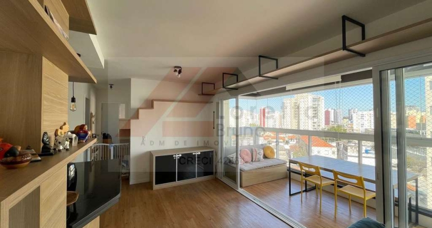 Chácara Inglesa - Apartamento 63m², com 2 dormitórios, sendo uma suíte, living amplo, varanda, cozinha americana, ambientes integrados, lavabo, 1 vaga. Lazer completo.