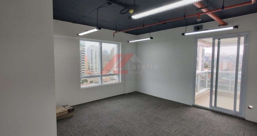 Sala comercial à venda em condomínio na Chácara Santo Antônio, São Paulo-SP: 1 sala, 1 banheiro, 1 vaga, 39,65 m².