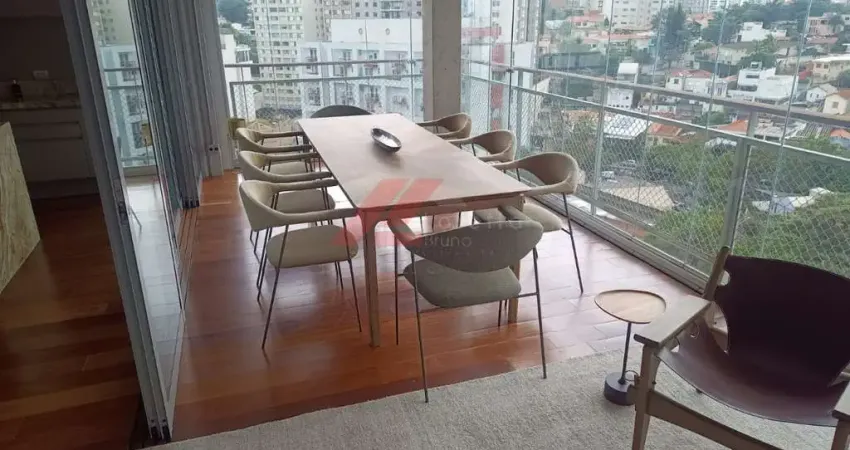 Apartamento para locação na Vila Madalena, São Paulo-SP: 1 quarto, 1 suíte, 1 sala, 2 banheiros, 2 vagas de garagem, 132m².