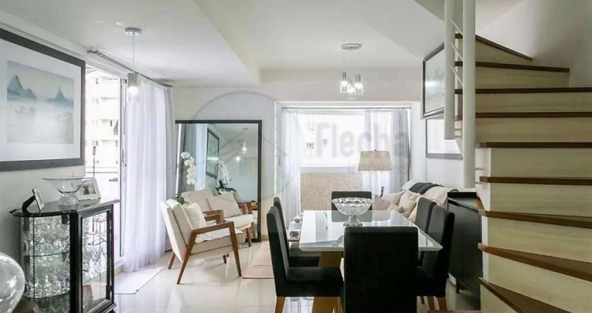 LINDA COBERTURA DUPLEX 130M² PRONTA PARA MORAR EXCELENTE LOCALIZAÇÃO - 3 dormitórios (sendo uma suíte) e 2 vagas.