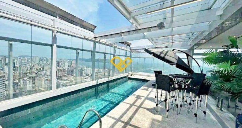 Cobertura Triplex 4 Quartos para Locação em Santos - Sp