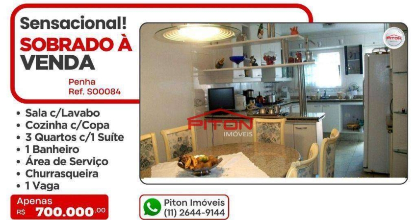 Casa com 3 quartos à venda na Rua Jaime Taveira, 102, Penha, São Paulo