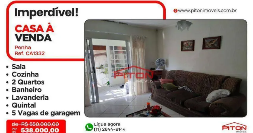 Casa Térrea - Penha - São Paulo/SP