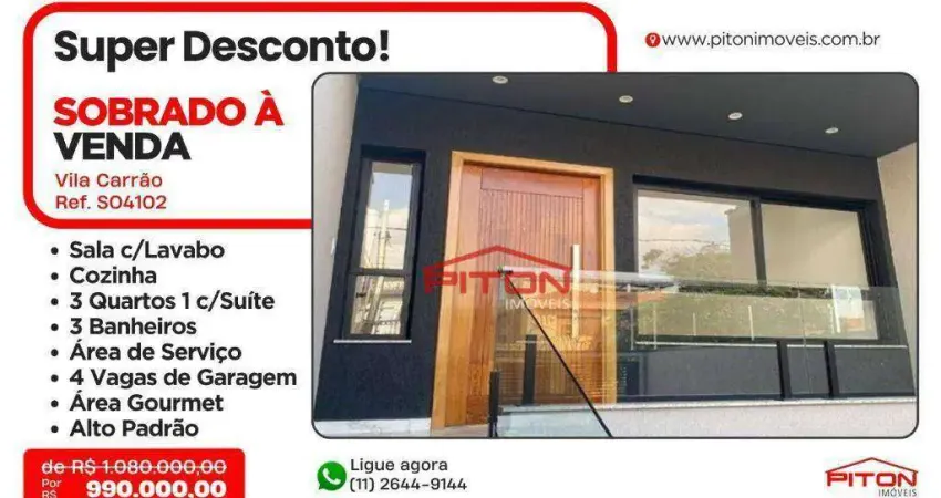 Casa com 3 quartos à venda na Rua Dentista Barreto, 844, Vila Carrão, São Paulo