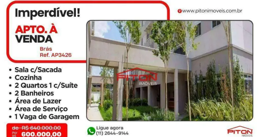 Apartamento com 2 quartos à venda na Rua Domingos Paiva, 206, Brás, São Paulo