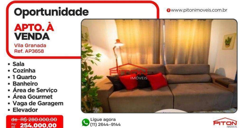 Apartamento com 1 quarto à venda na Rua Alcacer, 149, Vila Granada, São Paulo