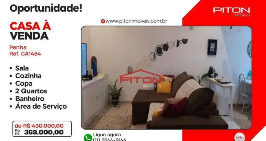 Casa com 2 dormitórios, 73 m² - venda por R$ 369.000,00 ou aluguel por R$ 1.941,00/mês - Penha - São Paulo/SP