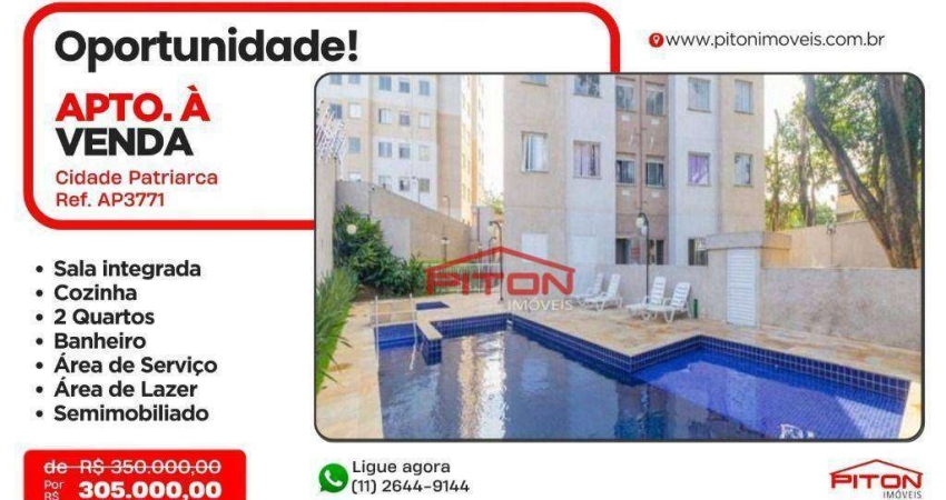 Apartamento com 2 quartos à venda na Rua Caicó, 11, Cidade Patriarca, São Paulo