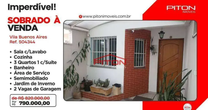 Casa com 3 quartos à venda na Rua Louis Garneray, 11, Vila Buenos Aires, São Paulo
