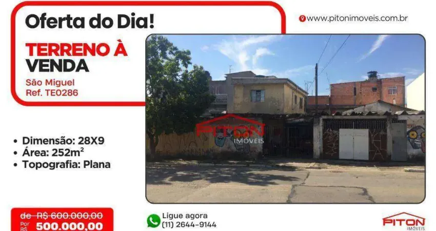 Terreno - São Miguel -Parque Guarani - São Paulo/SP