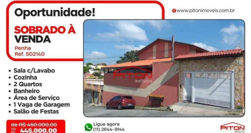 Casa em condomínio fechado com 2 quartos à venda na Rua Ricardo Vilela, 435, Penha, São Paulo