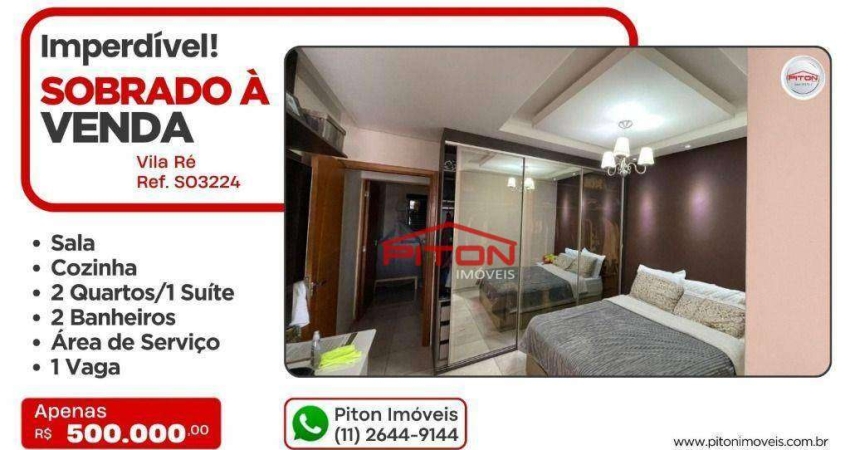 Sobrado Fronatl - Vila Ré - São Paulo/SP