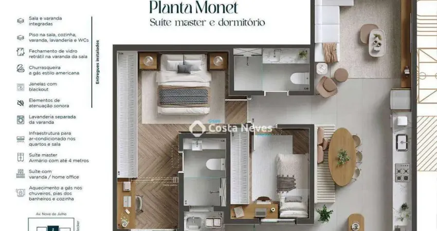Apartamento com 2 dormitórios à venda, 75 m² por R$ 890.253 - Vila Adyana - São José dos Campos/SP