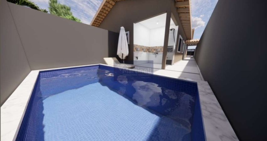 Casa à venda em Suarão, Itanhaém-SP: 2 quartos, 1 suíte, 2 salas, 1 vaga, 63,83m² de área. Confira!
