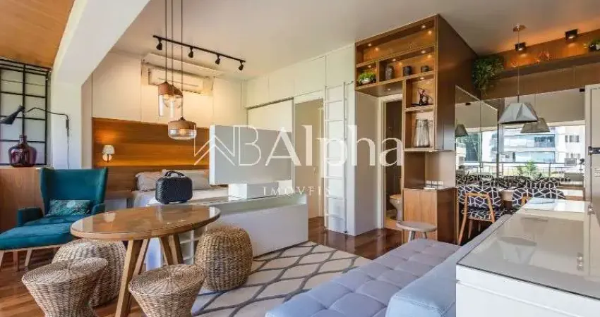 Studio mobiliado para locação no Condomínio Trix Tamboré Housing no Tamboré - SP