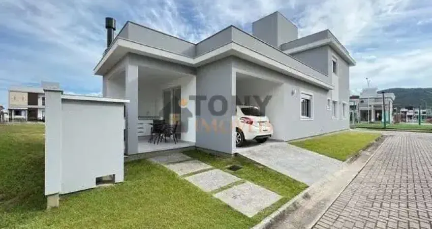 Belíssima casa de 3 dormitórios sendo 1 suíte, semi mobiliada no delta ville - biguaçu - ca1371