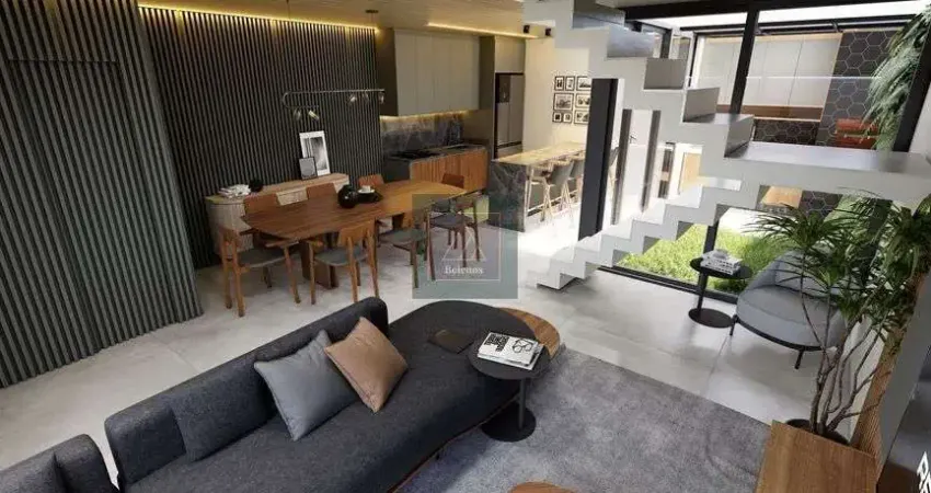 Sobrado em Condomínio - 120m² + 40m² de terraço. 3 quartos com 1 suíte. 1 vaga. Entrega Julho/25.