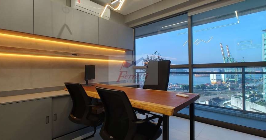 Sala comercial com 42,14m²  mobiliada , decorada  em Valongo, Santos/SP