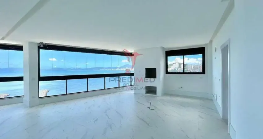 Pé na areia em Itapema com 4 Suites, living integrado, churrasqueira, 3 vagas ,vista mar