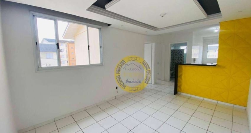 Apartamento Ed Colonia Paraiso 2 com 2 dormitórios para alugar, 50 m² por R$ 1.374/mês - Parque dos Ipês - São José dos Campos/SP