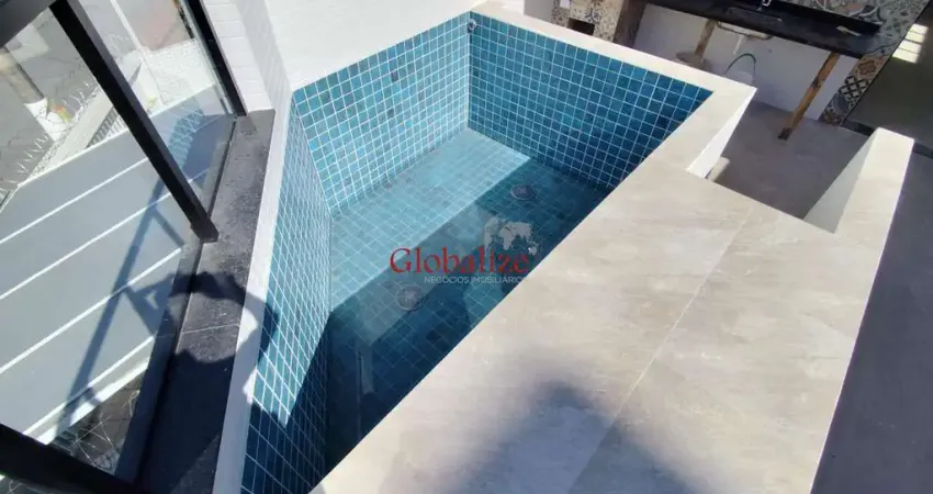 Sua Sobreposta Alta com 3 dormitórios, Piscina e Churrasqueira na Vila Belmiro Santos R$1200 mil