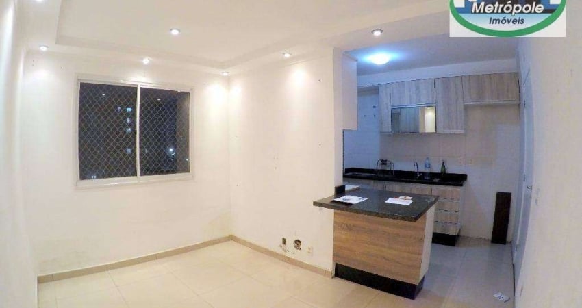 Apartamento com 2 dormitórios para alugar, 44 m² por R$ 1.937,00/mês - Cocaia - Guarulhos/SP