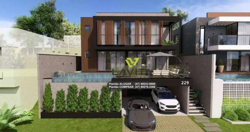 Casa nova a venda no condomínio fechado golden park com 5 suítes, bairro itoupava central - blumenau sc