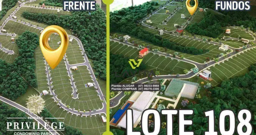 Terreno á venda com 359,37m², lote 108 - no condomínio fechado paysage privilege - bairro ponta aguda - blumenau sc | la vita imóveis