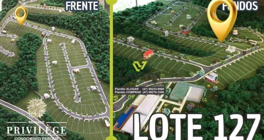 Terreno á venda com 375m², lote 127 - no condomínio fechado paysage privilege - bairro ponta aguda - blumenau sc | la vita imóveis