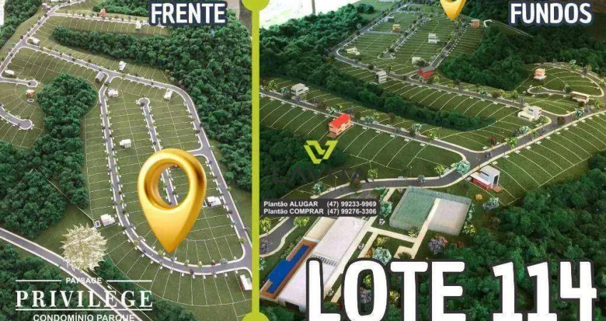 Terreno à venda condomínio fechado paysage, 420 m² por r$ 410.000 - ponta aguda - blumenau/sc