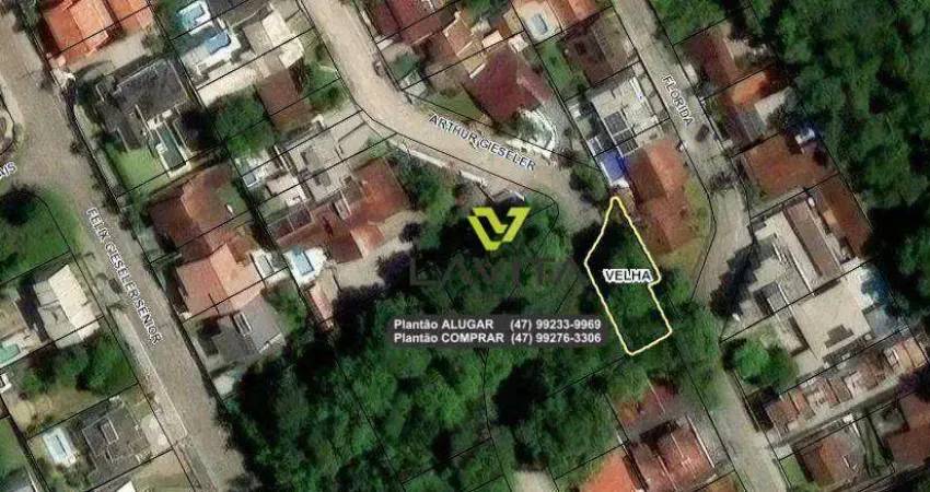 Terreno em blumenau com 543,04m2 no bairro da velha em blumenau próximo a rua humberto de campos por apenas r$ 590.000,00