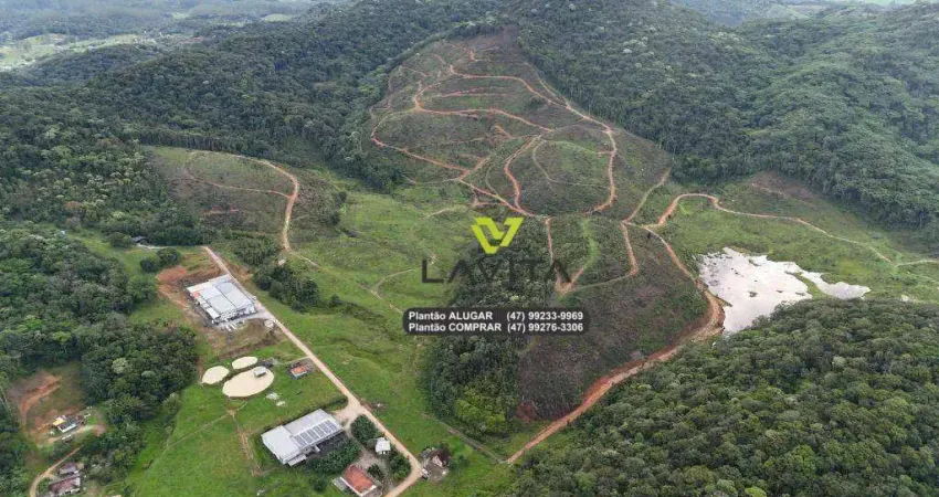 Terreno à venda, 1.044.273 m² por r$ 15.000.000 - barracão - gaspar/sc