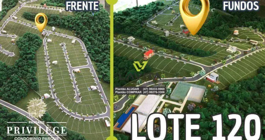 Terreno à venda, 346 m² por r$ 330.000 - ponta aguda - condomínio fechado - blumenau/sc