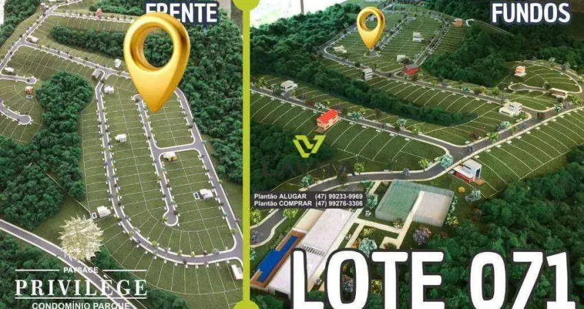 Terreno á venda em condomínio fechado - paysage privilege no bairro ponta aguda em blumenau/sc