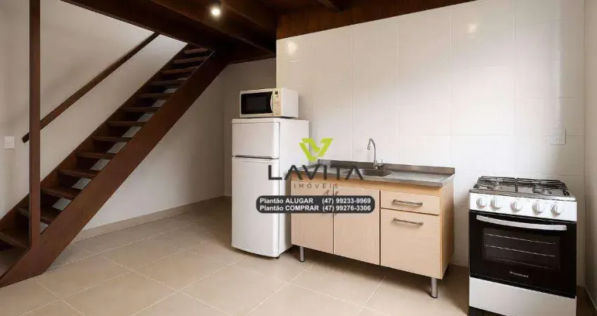 Apartamento com 1 dormitório para alugar, 34 m² por r$ 1.100,02/mês - ponta aguda - blumenau/sc