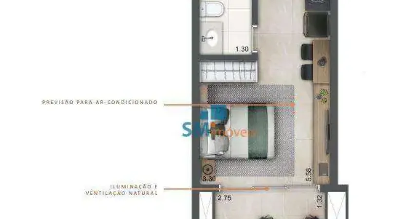 Studio com 1 dormitório à venda, 26 m² por R$ 446.000,00 - Vila Clementino - São Paulo/SP