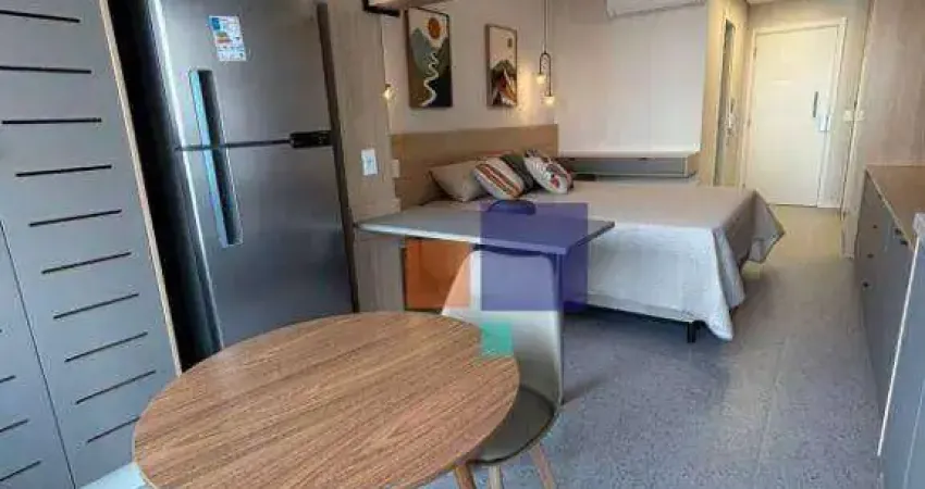 Studio mobiliado para locação em brooklin com 1 quarto, sendo 1 suíte, 32m²
