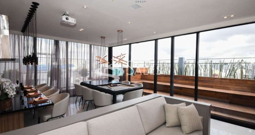 Cobertura duplex de luxo em moema, são paulo-sp: 3 quartos, 1 suíte, 2 salas, 3 banheiros, 3 vagas de garagem, 180m² de área.