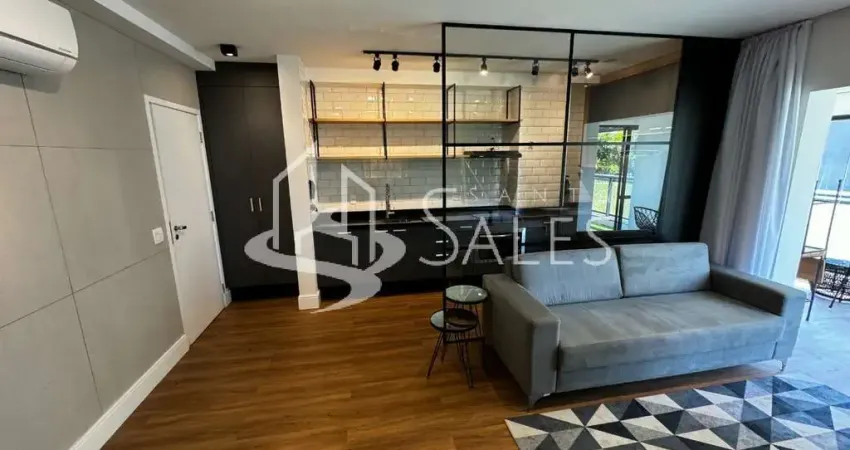 Apartamento para locação em São Paulo-SP, Chácara Santo Antônio: 1 quarto, 1 sala, 1 banheiro, 2 vagas de garagem - 77,00 m².